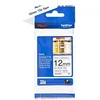 Image de BROTHER Ruban non Laminée - Pour tracer des lettress P-Touch , Noir sur Blanc, 12 mm x 8 m