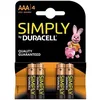 Image de Duracell MN2400B4S Pack de 4 Piles AAA Noir/Copper