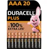 Image de Duracell Plus-AAA CP20 Pile LR3 (AAA) alcaline(s) 1.5 V 20 pc(s)