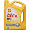 Image de SHELL Huile moteur Helix 15W-40 Huile minérale huile ACEA A3/B3 API SN API CF HX5 5 L Compatible avec VW Golf IV 3/5 portes 1J1 Golf V 3/5 portes 1K1 Polo IV 3/5 portes 9N, 9A Touran I 1T1, 1T2