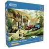 Image de Gibsons Feeding the Ducks Puzzle de 500 pièces Belle campagne colorée nostalgique traditionnel durable pour adultes et adolescents Planche 100 % recyclée de qualité supérieure Excellent cadeau Gibsons