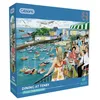 Image de Gibsons Puzzle Dining at Tenby de 1000 pièces pour adultes   Scène de restaurant en bord de mer par Fiona Osbaldstone    uvre d'art côtière galloise colorée   Puzzle durable de qualité supérieure