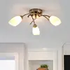 Image de Searchlight Beau plafonnier OPERA 3 lampes laiton vieilli
