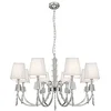 Image de 8 Arm Chrome And Glass Fitting With White String Shades