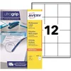 Image de AVERY - 1200 Étiquettes Multi-Usages UltraGrip Personnalisables - Sans Bourrage - Format 70 x 70 mm - Impression Laser, Jet d'Encre et Copieur