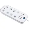 Image de Multiprise 8 prises parafoudre USB 2m blanc