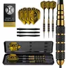 Image de Harrows - Fléchettes Voodoo Brass | Jeu de fléchettes - Disponibles en 19 g, 21 g, 23 g, 25 g et 27 g - Fléchettes Professionnelles, avec tiges, ailettes dorées et étui de Voyage (25g)