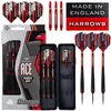 Image de Ace Rubber Black Darts | Jeu de fléchettes à Pointe en Acier avec étui de Transport | 20g, 22g, 24g et 26g | Comprend des tiges Supergrip et des ailettes Marathon de 100 microns-24grmm