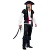 Image de Smiffys Costume entendu mon capitaine pirate, Noir, avec haut, pantalon, cravate et chapeau avec cheveux