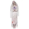 Image de Smiffys Costume de mariée zombie jusqu'à ce que la mort nous sépare, avec robe, voile & bouquet Halloween