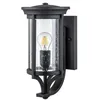 Image de Lampe murale Merrill E27 1x40w en acier noir, verre h: 38,8 cm b: 19,4 cm dimmable