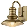 Image de Lampe murale Redding Station E27 1x40w en laiton en aluminium âgé peint, verre H: 24,6 cm b: 22,9 cm