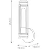 Image de HINKLEY Applique murale pour salle de bain Masthead, chrome, à 1 lampe, hauteur 35 cm,