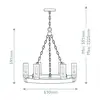 Image de HINKLEY Lustre Sawyer, à 6 lampes, couleur bois, acier, verre, E14
