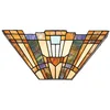 Image de Quoizel Applique Murale Style Tiffany En Verre - 2x60W - Bronze Antique - 40.6 x 14 x 17.8 cm - Salle de Séjour, Couloir, Salle à Manger, Cuisine
