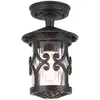 Image de Elstead Lanterne de plafond Hereford, noir/transparent, IP23, verre/métal