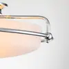 Image de QUOIZEL Plafonnier Griffin F, Ø 42 cm, abat-jour en verre opalin, chrome