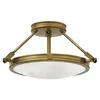 Image de HINKLEY Lighting Plafonnier Collier, laiton et verre, 3 ampoules