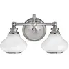 Image de Applique salle de bain Ainsley, chrome poli, verre opale, 2 LED