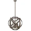 Image de HINKLEY Lighting Suspension extérieure Carson, 47 cm, fer antique, 3 éclairages