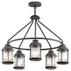 Image de Suspension extérieure Ashland Bay, zinc, verre, 5 éclairages