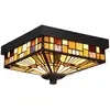 Image de QUOIZEL Plafonnier d'extérieur Inglenook avec verre coloré