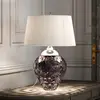 Image de Quintiesse Lampe de table Samara, Ø 45,7 cm, rose, tissu, verre, à 2 lampes