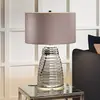Image de Quintiesse Lampe de table Milne verre/tissu grise