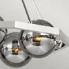 Image de FEISS Suspension Harper abat-jour en verre fumé 5 lampes