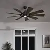 Image de KICHLER Ventilateur plafond LED Gentry blanc/noyer foncé