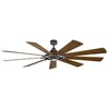 Image de Elstead Gentry XL Ventilateur de plafond 216 cm, 9 pales, lumière LED variable 3000 K, zinc patiné, télécommande.