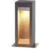 Image de Elstead Parkstone Piédestal d'extérieur en pierre de basalte avec acier inoxydable, 3000K, IP55
