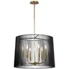 Image de HINKLEY Lighting Elstead Kichler Linara Plafonnier suspendu avec armature en fil de fer noir et laiton naturel