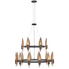 Image de Elstead Hinkley Willow Plafonnier cylindrique à suspension en carbone noir avec Deluxe Gold