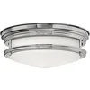 Image de Lampe de plafond Quintatesse Hadrien E27 40W IP44 Steel, Chrome; Verre d'opale Blanc satiné H: 11,7 cm Ø30,5 cm Dimmable
