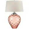 Image de Quintiesse Lampe de table Samara, Ø 51 cm, saumon, tissu, verre, à 2 lampes