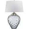Image de Quintiesse Lampe de table Samara, Ø 51 cm, gris, tissu, verre, à 2 lampes