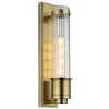 Image de Lampe murale Quintatesse Wellington E27 40W IP44 3000K Steel, Altonsing; Verre côtelée transparente L: 12,1 cm H: 40 cm B: 8,1 cm Dimmable