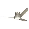 Image de Elstead Kichler Eris Ventilateur de plafond 3 pales 152 cm avec lumière LED Nickel Brossé Télécommande IP44