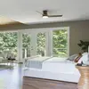 Image de KICHLER Ventilateur de plafond LED Eris, IP44, noyer