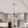 Image de Quintiesse Suspension NOTTINGHAM, laiton antique, Ø 51 cm, verre/métal