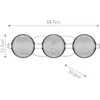 Image de Quintiesse Applique murale LED PALMAS dorée/gris fumé Largeur 59 cm à 3 lampes IP44