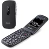 Image de Panasonic KX-TU446EXB Téléphone Portable à Clapet, Sans forfait, Bouton d’Appel d’Urgence SOS, Amplificateur Vocal, Gros Boutons, Grand affichage,Grands chiffres, Flash, Écran couleur 2,4 pouces, Noir