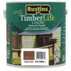 Image de Acrylique Acajou foncé teinté extérieur 5 ans de protection UV pour le bois - 30m² - 2,5 L (Rustins)