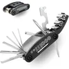 Image de Six Peaks Outil de réparation multifonction pour vélo, compact, format de poche, kit d'entretien 16 en 1 pour vélo avec clés, clés hexagonales, tournevis, durable, portable et essentiel pour les