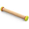 Image de Joseph Joseph PrecisionPin - Rouleau à pâtisserie avec 4 Anneaux d'épaisseur Ajustables, Anti-Adhérent, pour pizza, biscuits, pâte, en Bois de hêtre, Multicolore