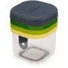 Image de Joseph Joseph Multi-Prep Mini, Multi Hachoir Manuel, Coupe-Légumes Compact avec Couvercle, 3 Lames en Acier Inoxydable