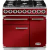 Image de Piano de cuisson gaz FALCON Semi Pro DELUXE 90 ROUGE CERISE NICKEL