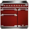 Image de Piano de cuisson induction FALCON ELISE 90 ROUGE CERISE NICKEL BROSSÉ