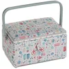 Image de Hobby Gift Boîte de rangement moyenne pour couture et loisirs créatifs Bois/Tissu Poignée PVC, Coudre dans le temps
